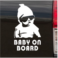 Platinum Place-EXTERNAL Design 2-Cool Baby on Board Carlos Hangover Funny Joke Novelty Car Bumper/External Window Sticker Decal - For Any Car VW Citroen Golf Ford BMW White-Excellent for Tinted Windows or Bodywork-Laptop